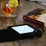 a book, read, literature, to learn, text, writing, side, glasses, tea, drink, glass, reader, e-reader, technology, digital, kobo, kindle, paper, kindle, kindle, kindle, kindle, kindle